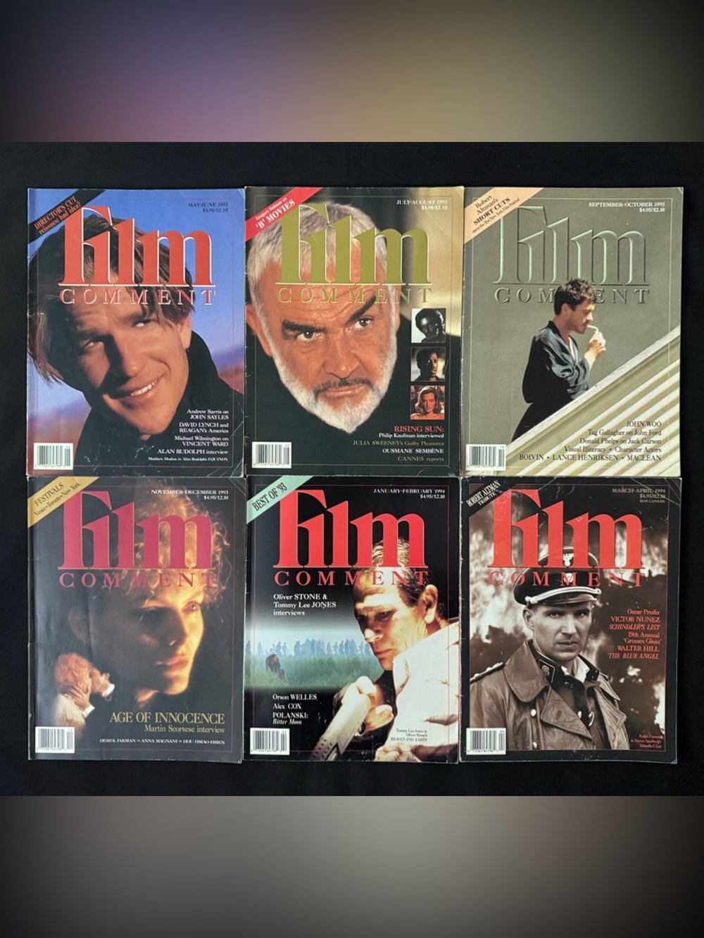 Set of 6 Film Comment Magazines 1993-‘94